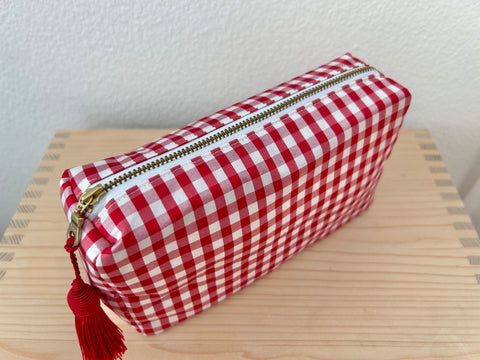 Necessaire Seide rot grosskariert