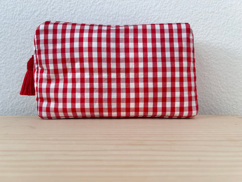 Necessaire Seide rot grosskariert