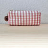 Mini-Necessaire Seide rost/beige/weiss