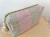 Necessaire Leinenstoff rosa/beige